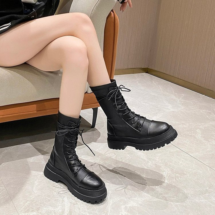 Dam Stövlar Hög Axel Syntetiskt Läder Slip-resistent Sula 4