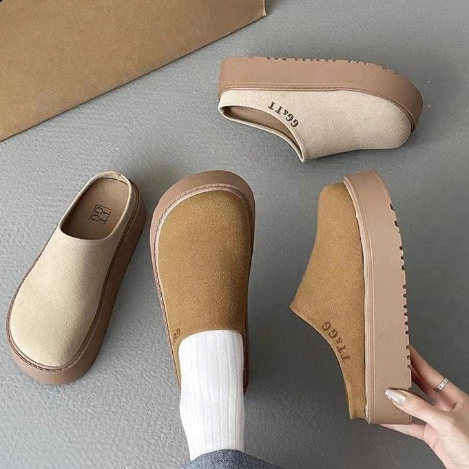 Kvinnors Pantoletter Bekväm Textil Minimalistisk Design-5
