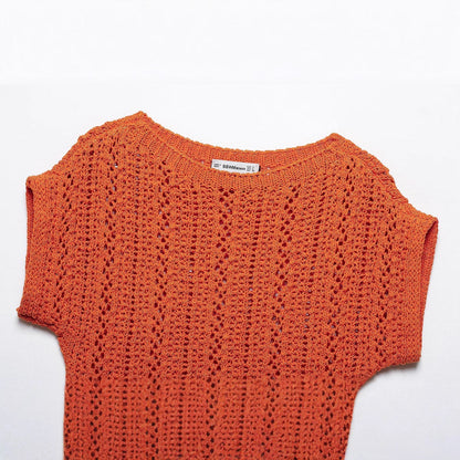 Kvinnors Avslappnad Tröja Andningsgarn Luftigt Material 3