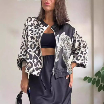 Herrens Lättjacka Leopardmönstrad Polyester-2
