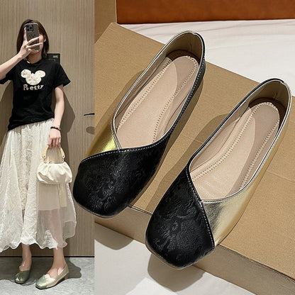 Kvinnors Ballerinas Unik Design Vadderad Innersula Gummisula 3