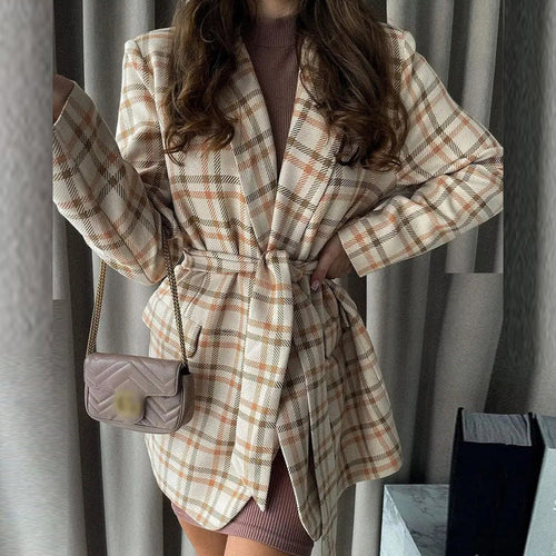 Dam Vintage Spetsjacka Rak Bomullsblandning-1