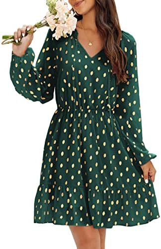 Sommarklänning Dam V-ringad i Lätt Bomull med Elastiskt Midjeband – Perfekt för Strand och Fest 3