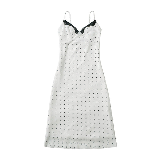 Kvinnors Spaghettiklänning Rüsch Detalj Andningsbart Material 1