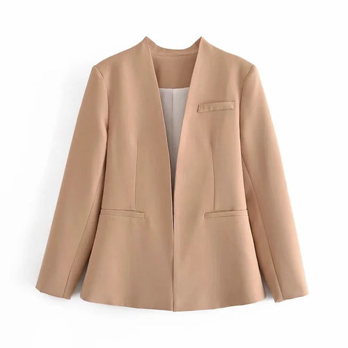 Dam Blazerjacka Lång Ärmar Polyester Enkelfärgad-1