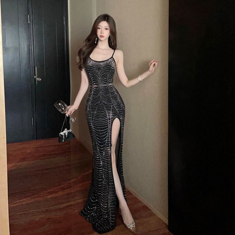 Kvinnors Transparent Klänning Spaghetti Bandage Polyester Spandex-3