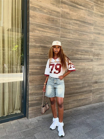 Variant image for Dam T-shirt V-ringad Trendig Polyester Streetwear-7