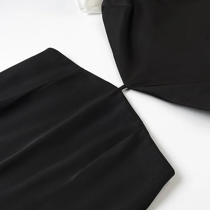 Maxi Klänning Dam med Utskuren Design i Högkvalitativt Material - Lång Klänning för Speciella Tillfällen 4