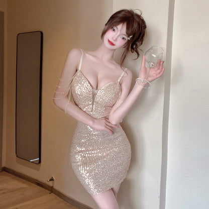 Variant image for Kvinnors Bodycon Klänning Spaghetti Band V-Neck Polyester-7