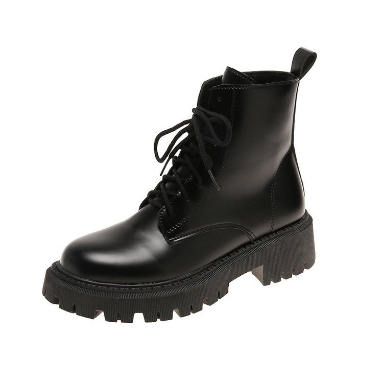 Dam Stövlar med Snörning och Trendig Profilsula i Svart Syntetiskt Läder – Medelhög Skafthöjd, Bekväm och Hållbar 8