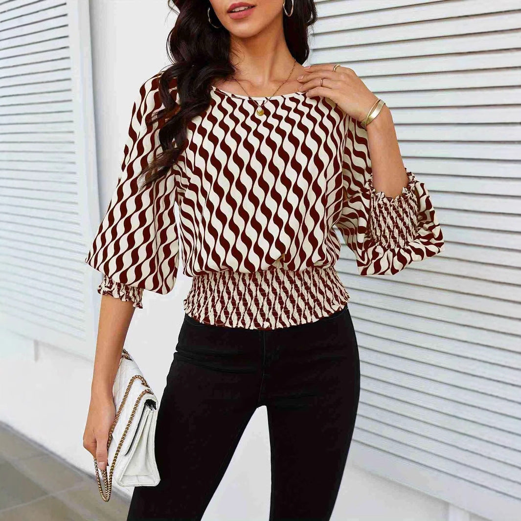 Kvinnor Wrap Top Trendig Design Lätt Tyg-4