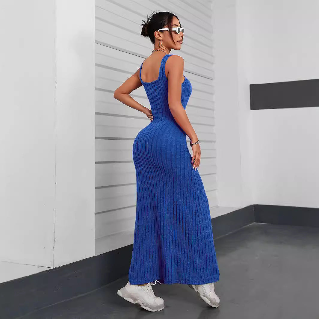 Damklänning A-Line Monokrom Polyester Ärmlös Elegant Styla-3