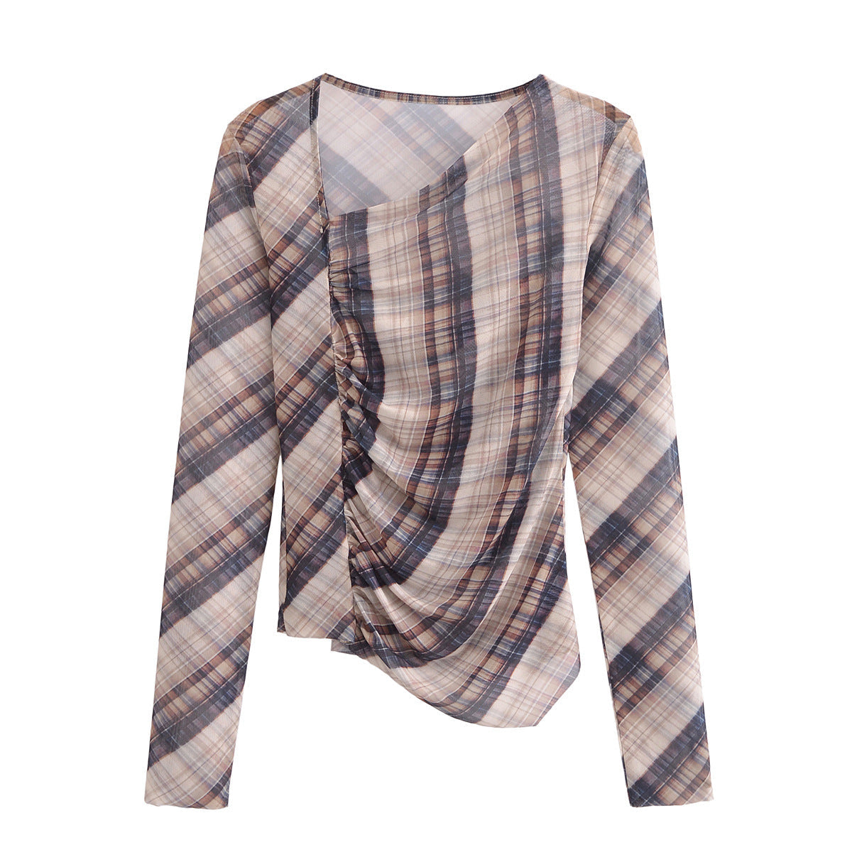 Dam T-shirt Rynkad Street Mode Polyester Kjolset-1