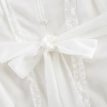 Dam A-Line Kjol V-ringning Volanger Högkvalitativt Tyg-4