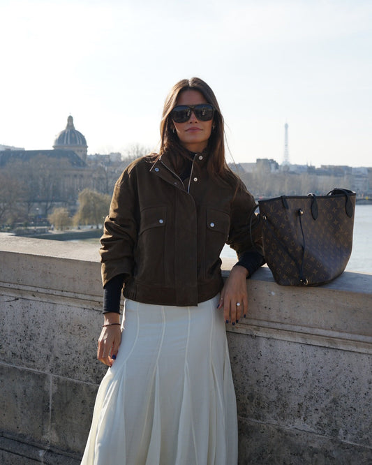 Damjacka i Mocka Modern Midjepassform med Praktiska Fickor-1