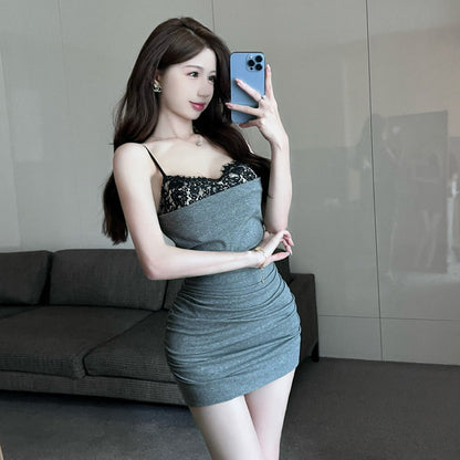 Dam Klänning Off-Shoulder Mini Bodycon Högkvalitativt Tyg-3