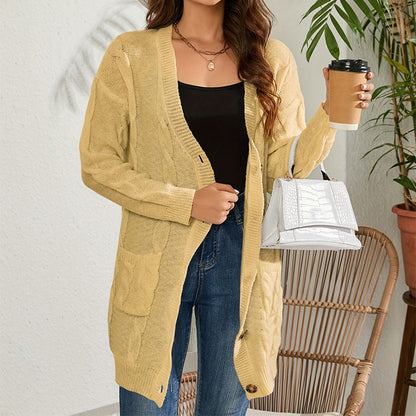 Variant image for Kvinna Lång Kofta Cardigan Slim Fit Akryl-13