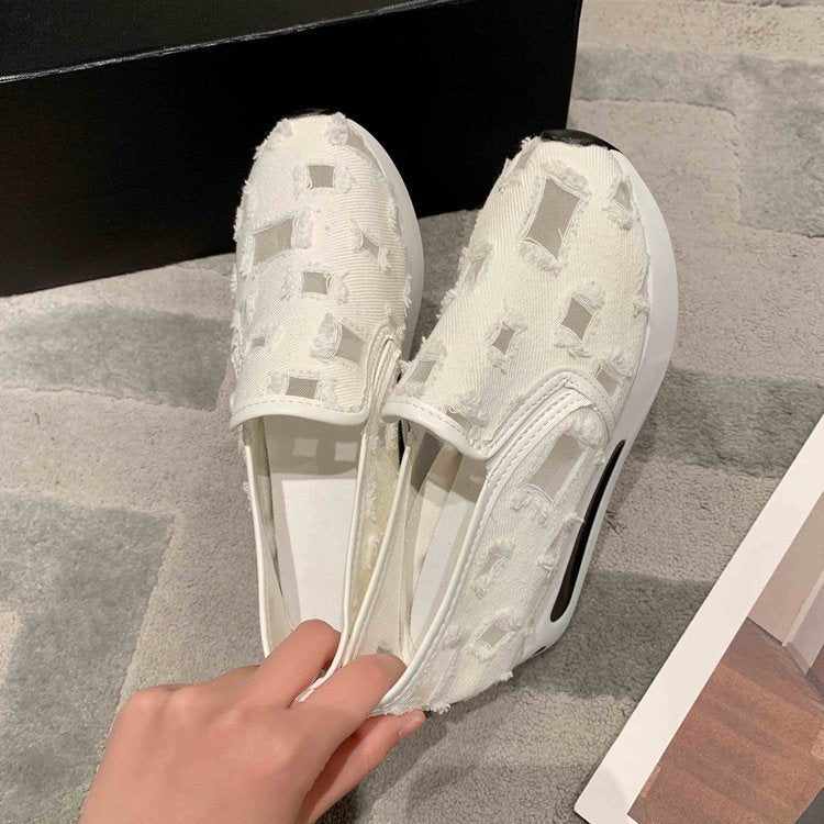 Kvinnors Sneakers Slip-On Andningsbart Material Avslappnad Design 7