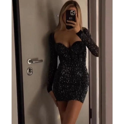 Fina Dam Klänningar Mini A-Linje V-ringning Polyester-2