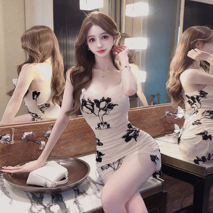 Damklänning Bodycon Off-Shoulder Spaghetti Band Polyester Elastan-4