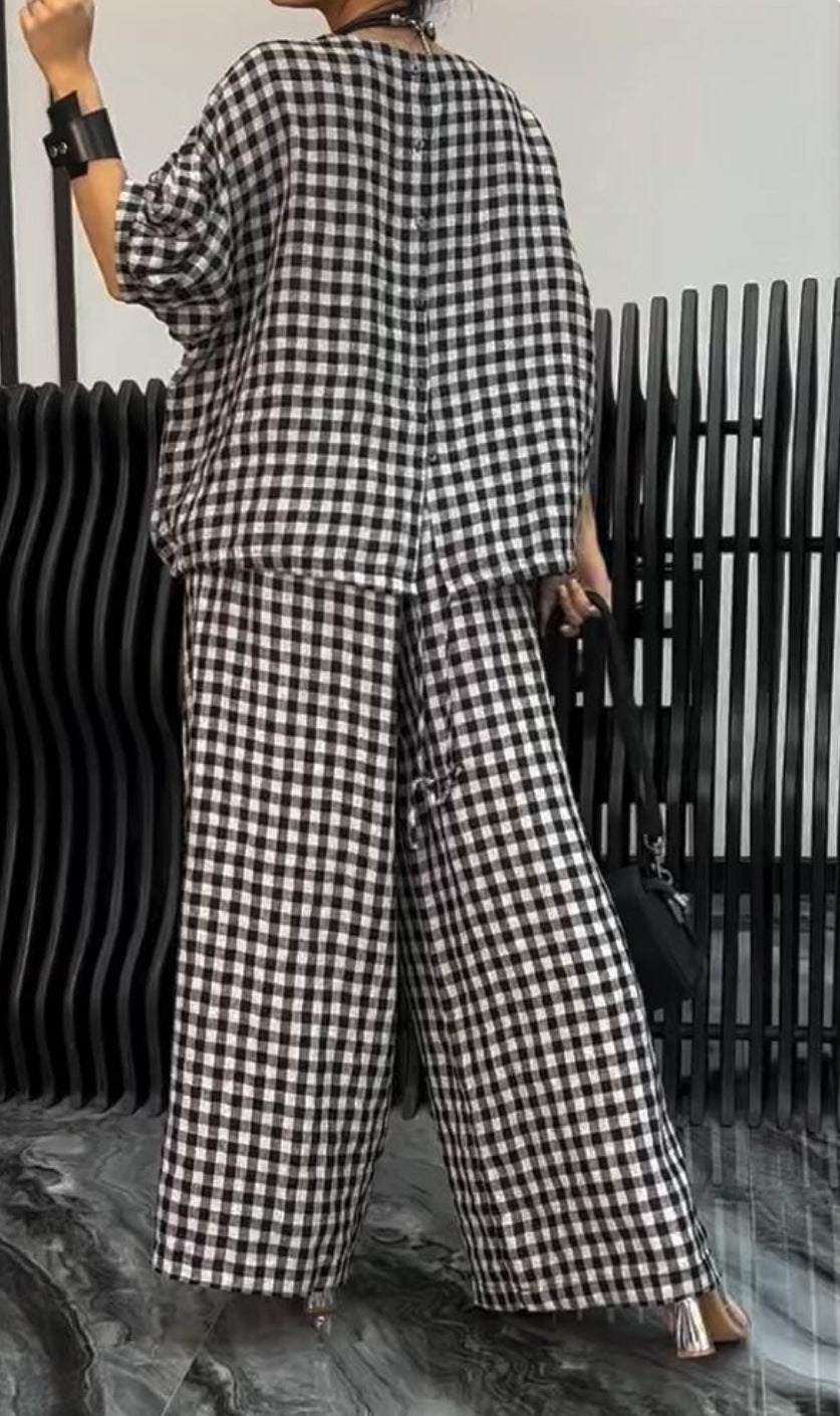 Dam Casual Blus Hahnenstreuft Mönster Polyester Halvlånga Ärmar 4