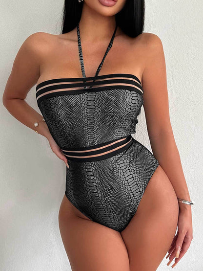 Variant image for Baddräkt Dam Bandeau Med Höga Ben Och Ormspanndetaljer i Elastisk Mikrofiber-5