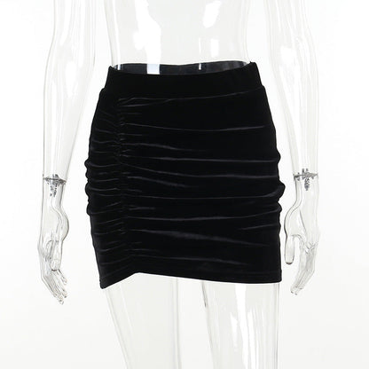 Kvinnors Glittrig Miniklänning i Sammet Figur-kramande Snitt-1