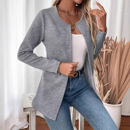 Herr Cardigan Jacka Slim Fit Polyester Cirkulär Halsringning-2