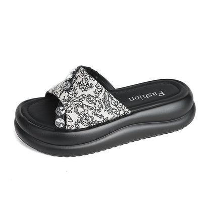 Kvinnors Pantoletter Kamouflage Design Syntetisk med Strass 8