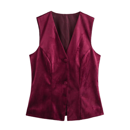 Festtoppar Dam Ärm Lös V-Ringning Polyester-3
