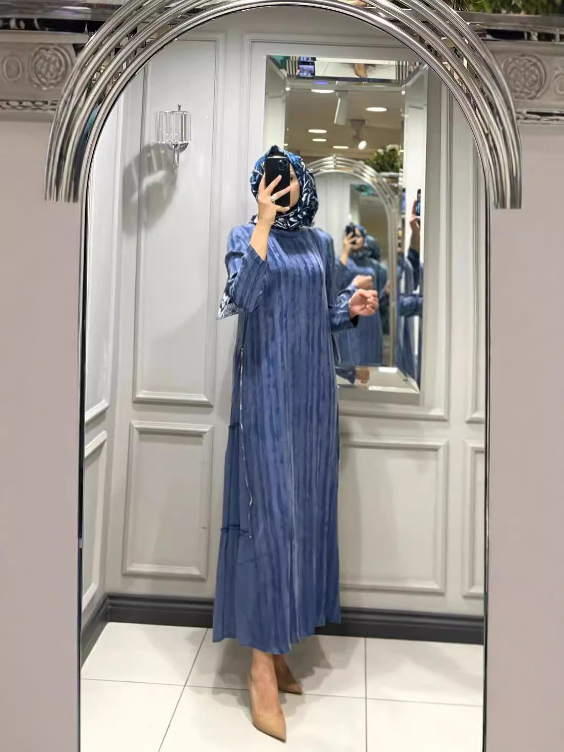 Variant image for Dam Långärmad Klänning A-Linje Mönstrad Polyester-9