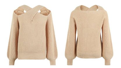 Dam Tröja Off-Shoulder Långa Ärmar Polyester Loose Fit-6