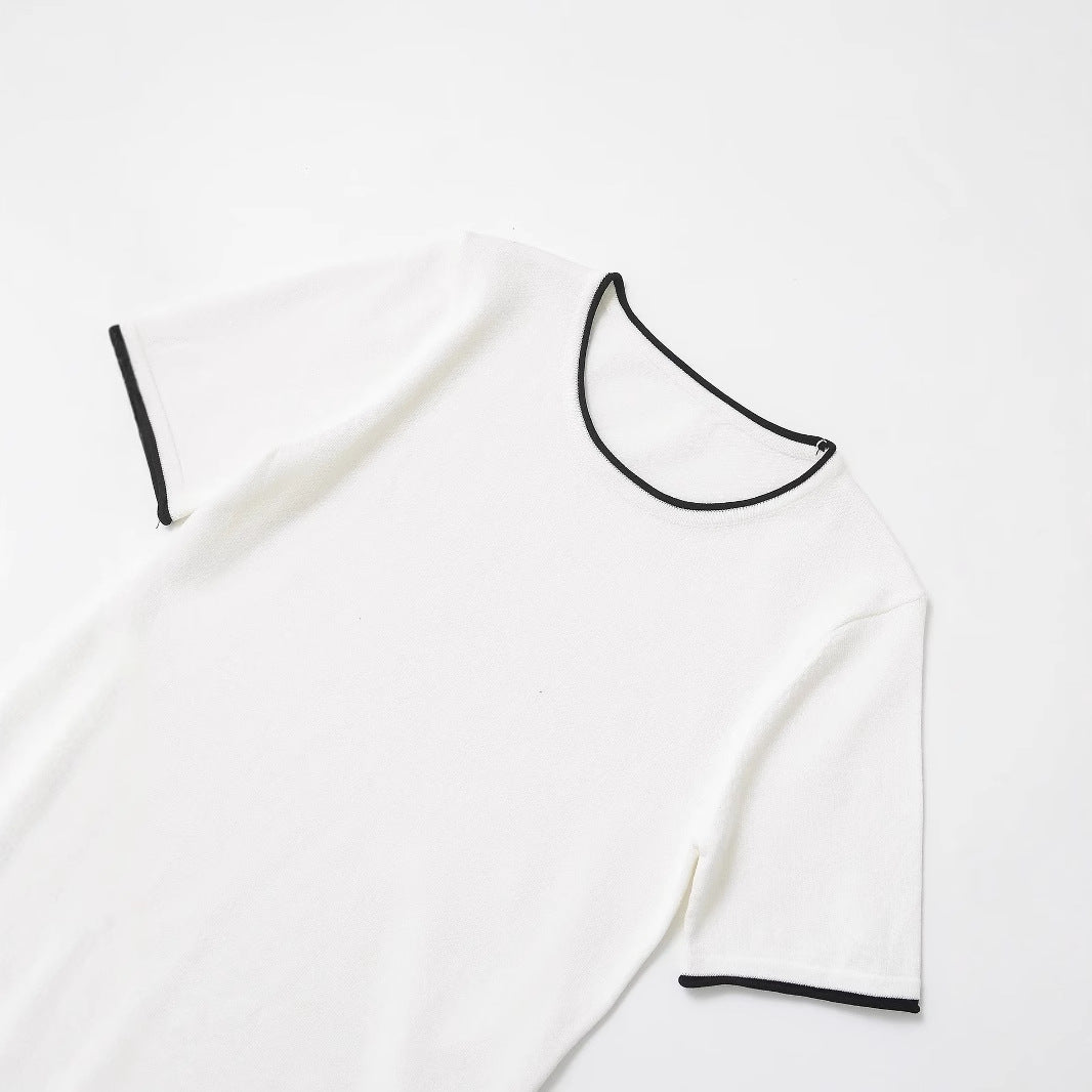 Dam T-Shirt Cirkulär Halsringning 100% Bomull Casual Stil 3