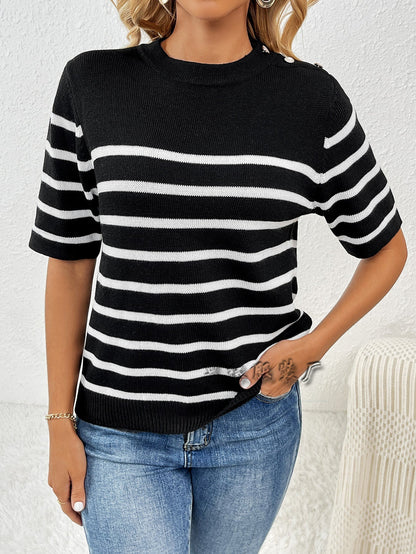 Stickad Dam Tröja Urban Stil Mjuk Medium Tjocklek 8