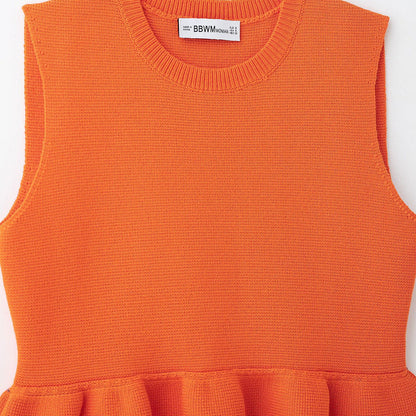 Ärmloser Damen Festtop aus Strukturmaterial mit Ruffle-Hem – Bequem und Vielseitig für Verschiedene Anlässe 3