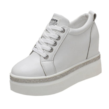 Variant image for Kvinnliga Kilsneakers Trendiga Syntetiska Läder med Glittrande Detaljer-2