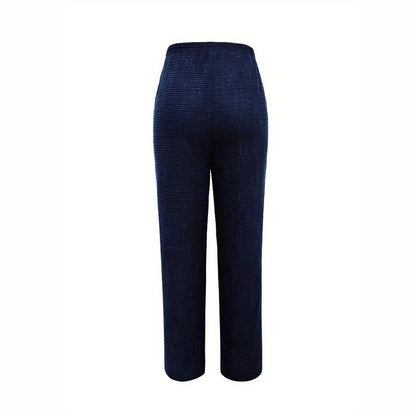 Kvinnor Hög Midja Byxor Elegant Design Hållbart Tyg med Dekorativa Knappar 4