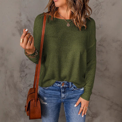Dam Långärmad Tröja Löst Sittande Alpaka-Ull-6