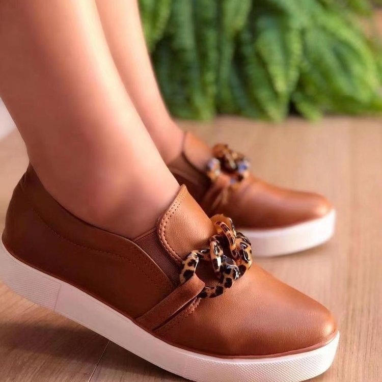 Kvinnors Sneakers Djurmönster Bekväm Sula Syntetisk 5