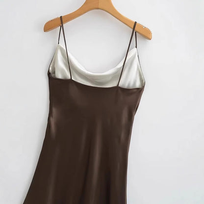 Kvinnors Etuisk Klänning Vattenfallshalsring Justerbara Spaghettiband Mjuk Tyg 4