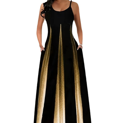 Kvinnors A-Line Klänning Blommönster Spaghettiband Polyester-5