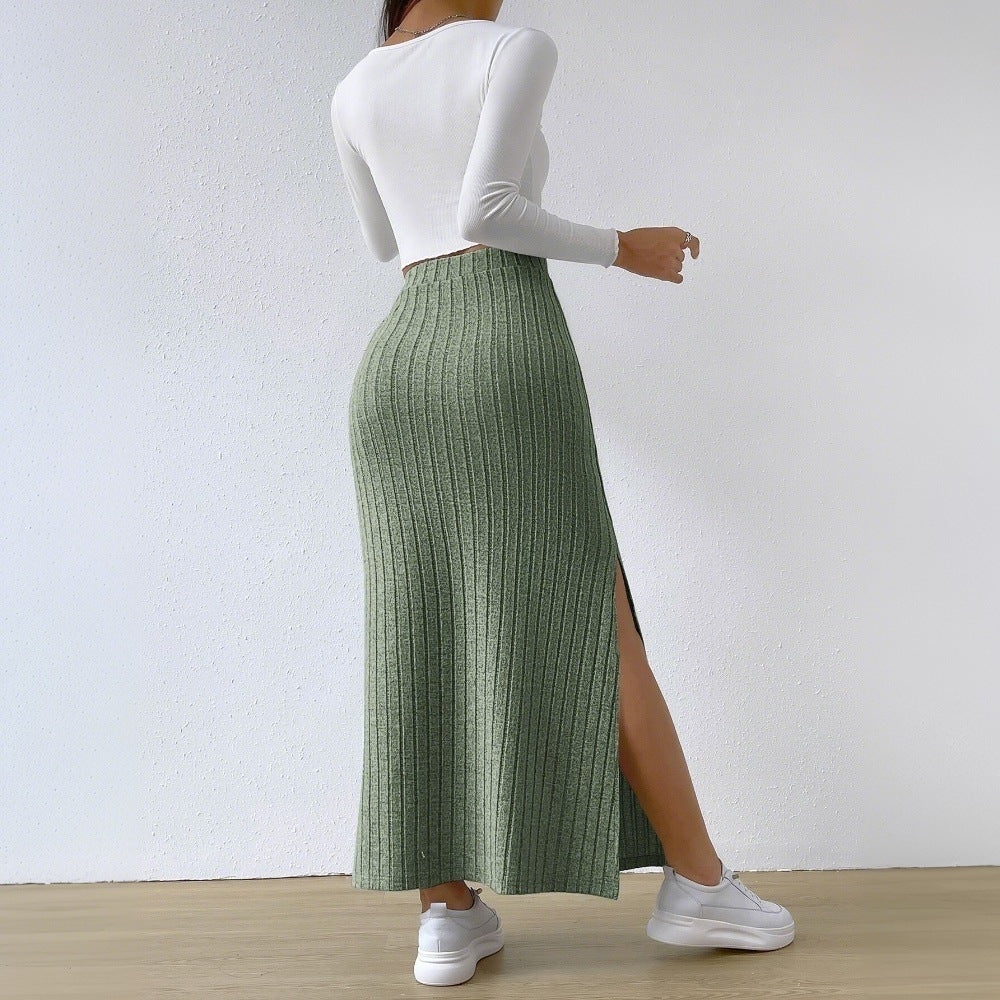 Lång Kjol Dam Bodycon Högkvalitativt Tyg-3