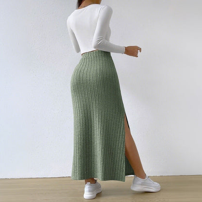 Lång Kjol Dam Bodycon Högkvalitativt Tyg-3