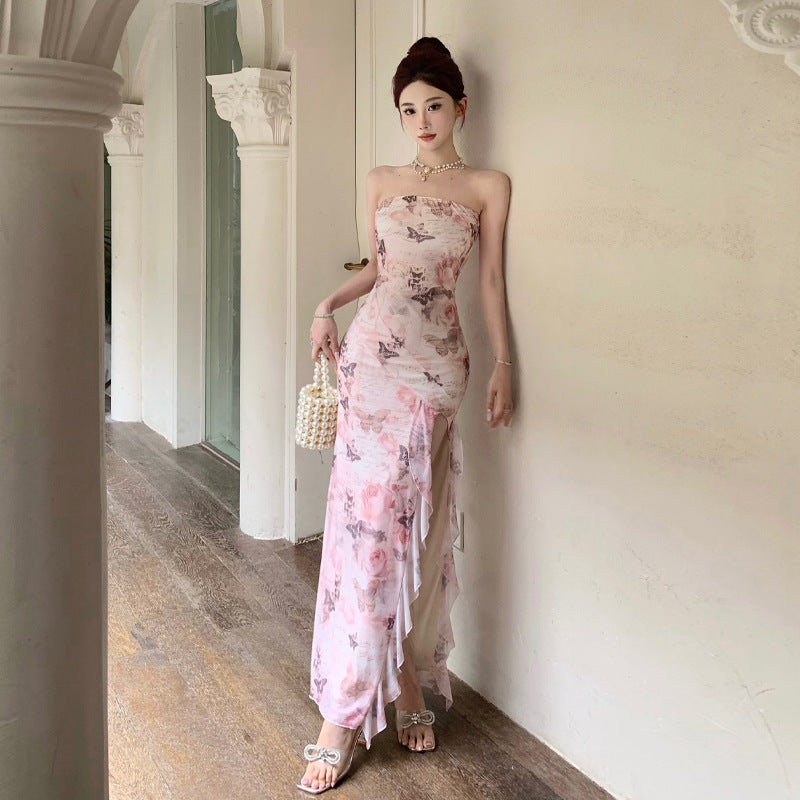 Kvinnors Bodycon Klänning Spets Polyester Elastan-2