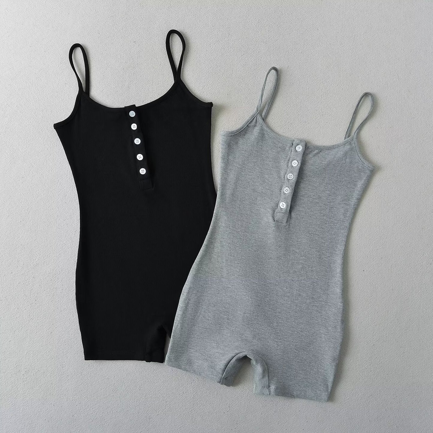 Dam Jumpsuit Ärmlös Med Knappdetalj Andningsbart Tyg 2