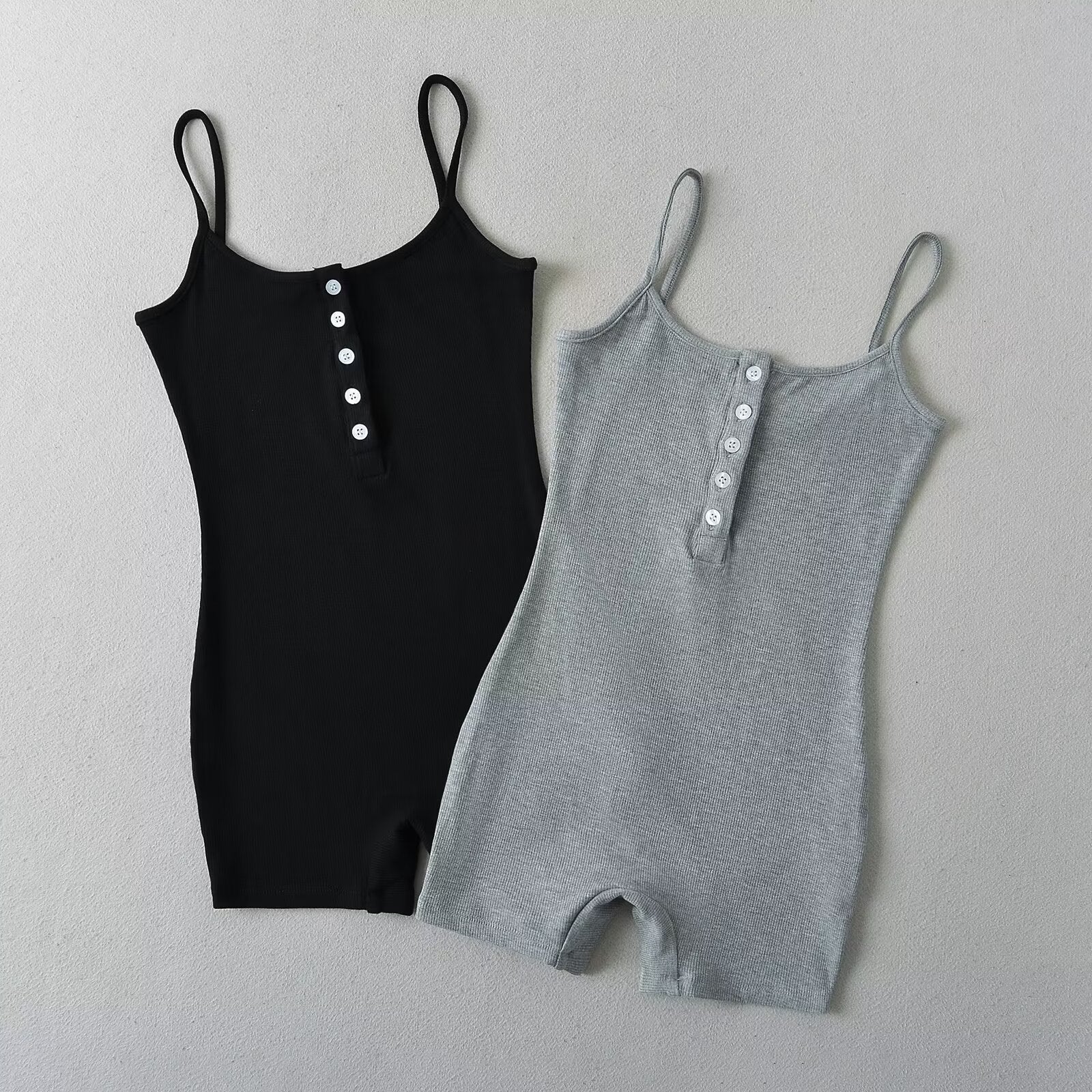 Dam Jumpsuit Ärmlös Med Knappdetalj Andningsbart Tyg 2