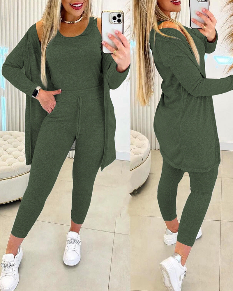 Dam Casual Set Långa Ärmar Polyester-1