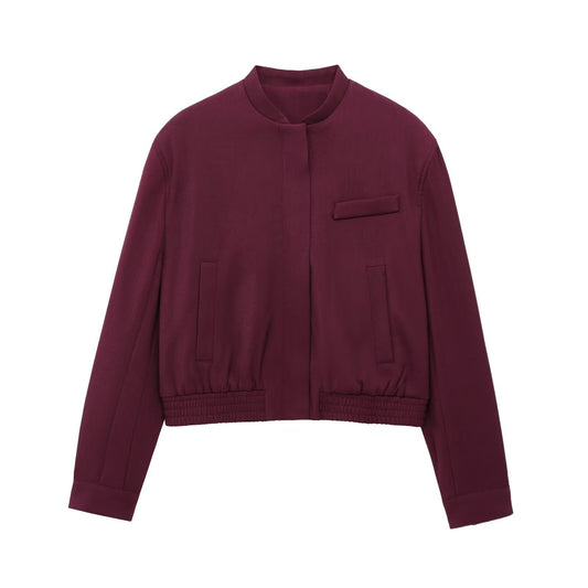 Kvinnors Pilotjacka Casual Högkvalitativt Tyg med Bredbyxor-1