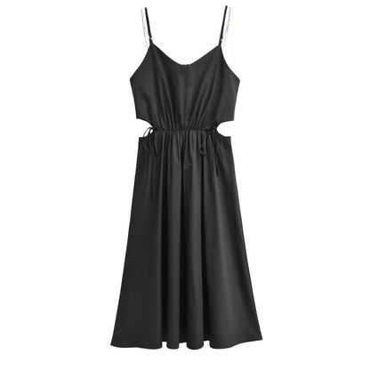 Kvinnors Wrap Klänning V-ringning Bomullsmix Rüschdetaljer-1