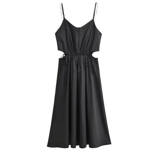 Kvinnors Wrap Klänning V-ringning Bomullsmix Rüschdetaljer-1